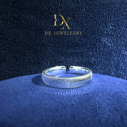 999 Pure Silver Full Cat Eye Ring Open-End Adjustable | DXAGRG2603024