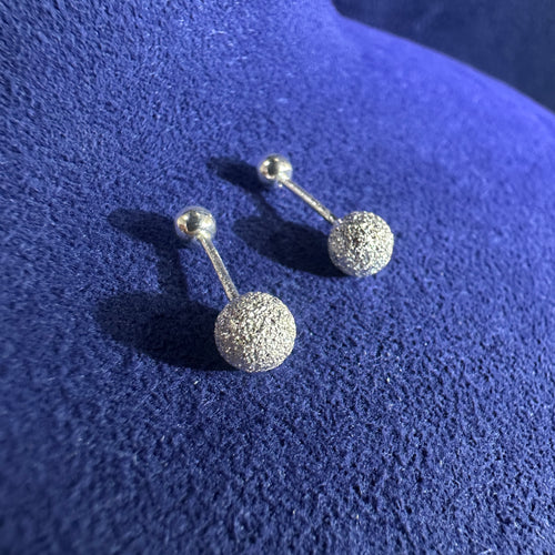 990 Silver 5mm Stardust Screw Ear Studs