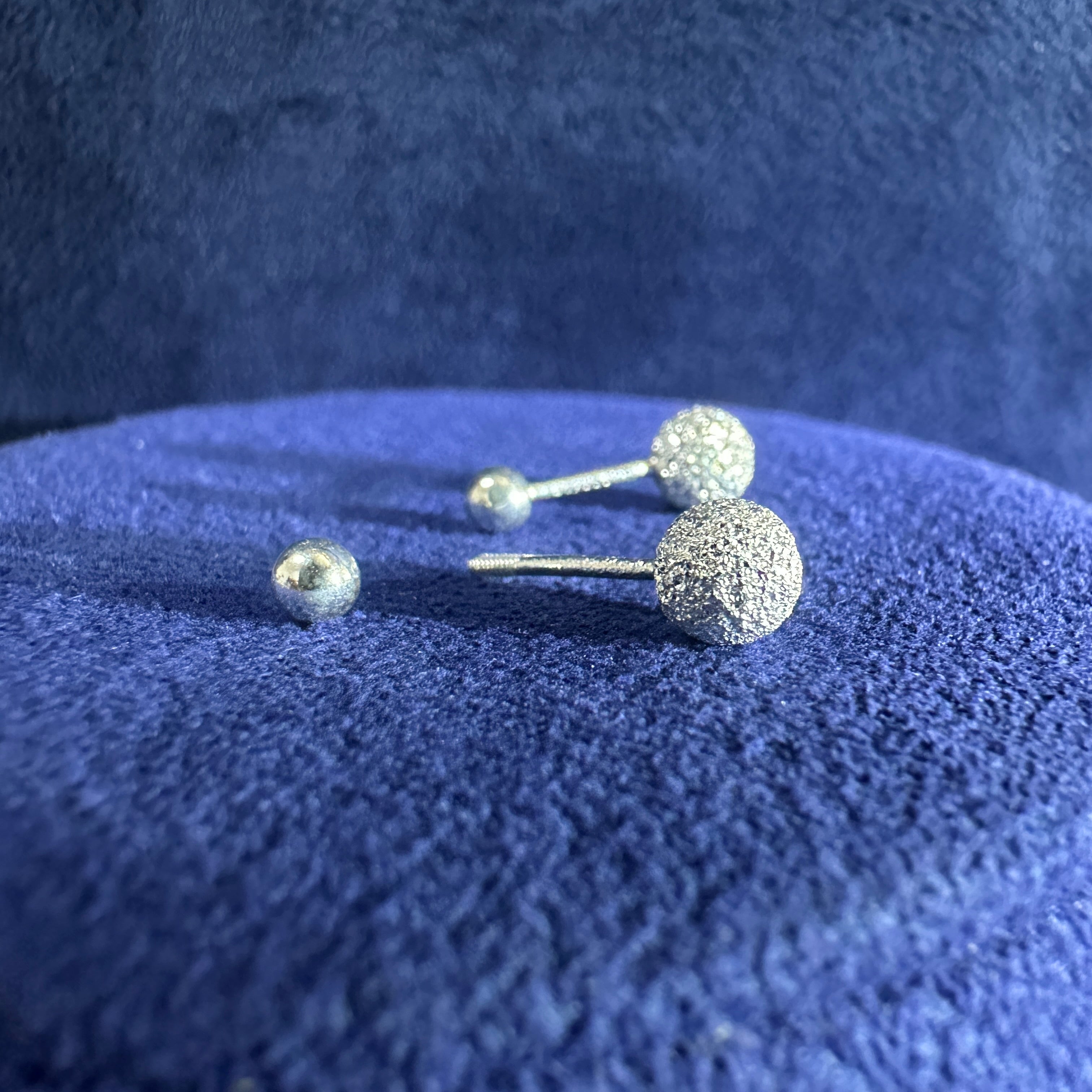 990 Silver 5mm Stardust Screw Ear Studs