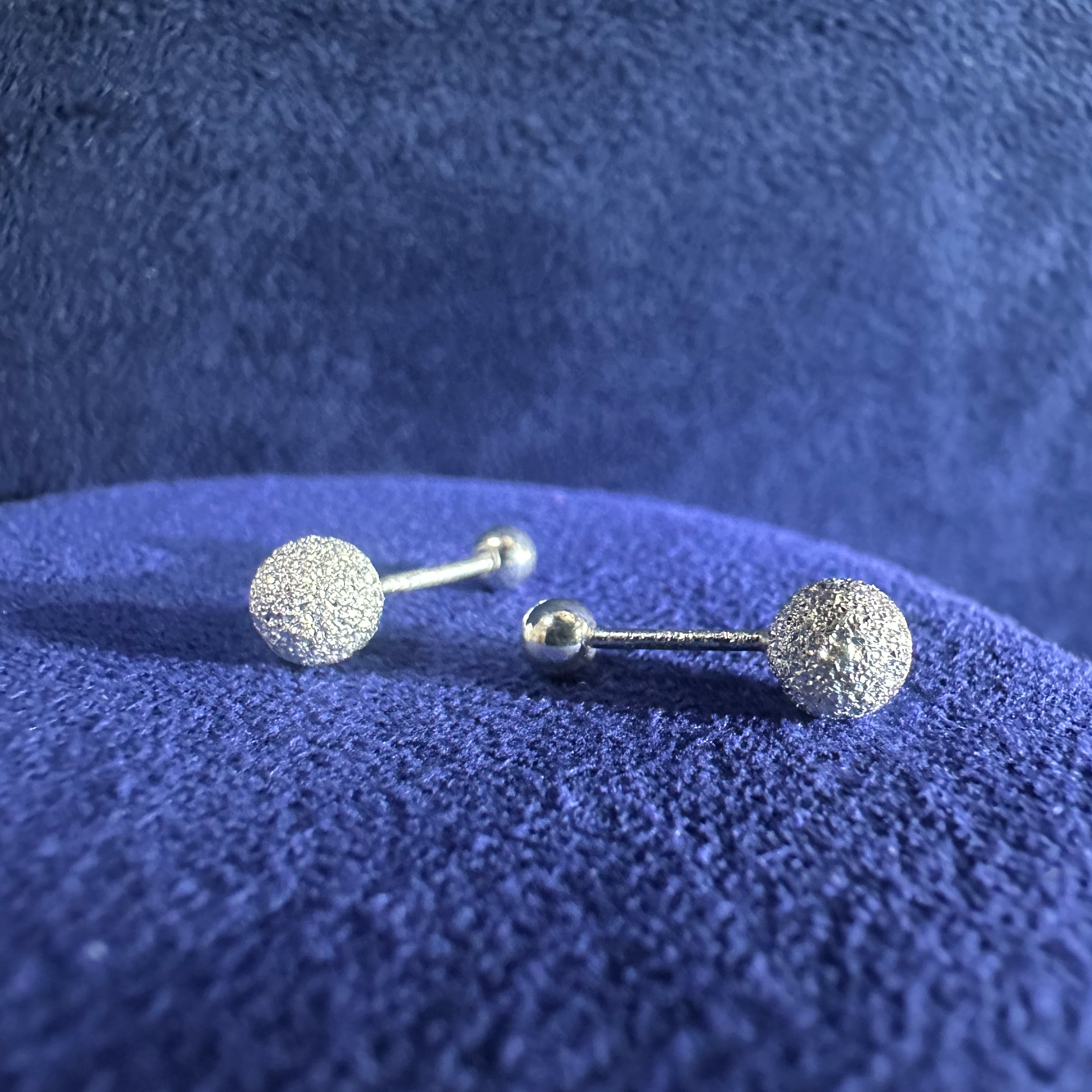 990 Silver 5mm Stardust Screw Ear Studs