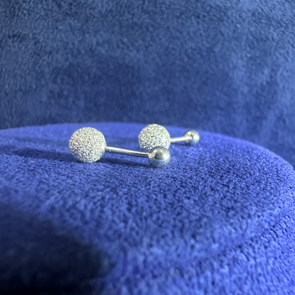 990 Silver 5mm Stardust Screw Ear Studs