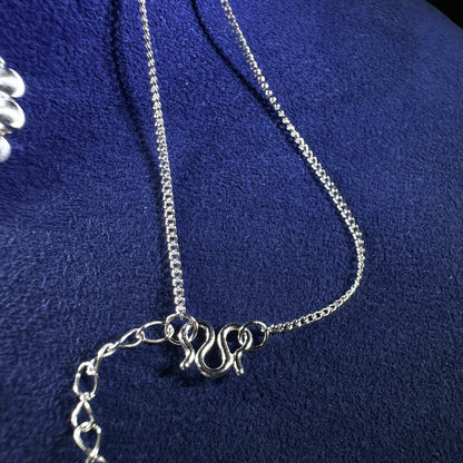 999 Pure Silver 8 Plus 1 Cat Eye Ball Necklace | DXAGNK2602034