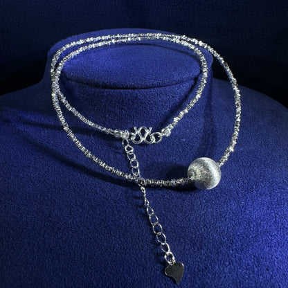 999 Pure Silver Pieces Of Taels With Sole Russ Bead Necklace | DXAGNK2603009
