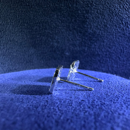 999 Pure Silver Simply Square Crushed Eyes Earring Earstuds | DXAGER2511004