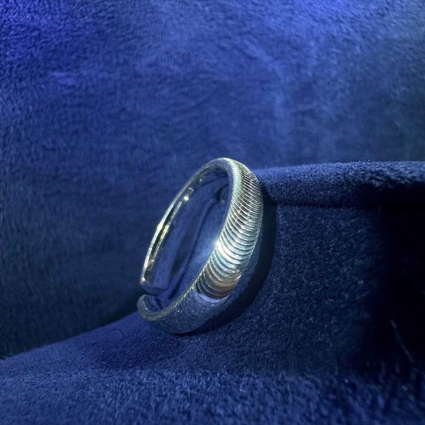 999 Pure Silver Full Cat Eye Ring Open-End Adjustable | DXAGRG2603024
