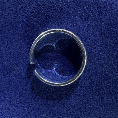 999 Pure Silver Full Cat Eye Ring Open-End Adjustable | DXAGRG2603024